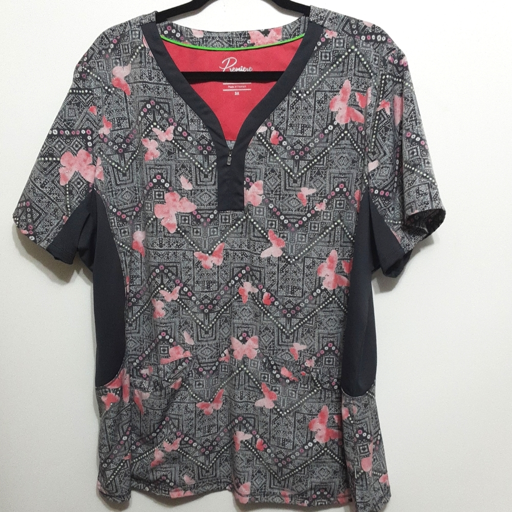 PREMIERE By Healing Hand Women's 3X Uniform Top Scrubs ( Bundle of 5 )